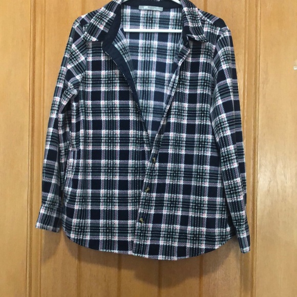 Riders by Lee Tops - LEE Large, long sleeve woman’s flannel print shirt. Black pink green